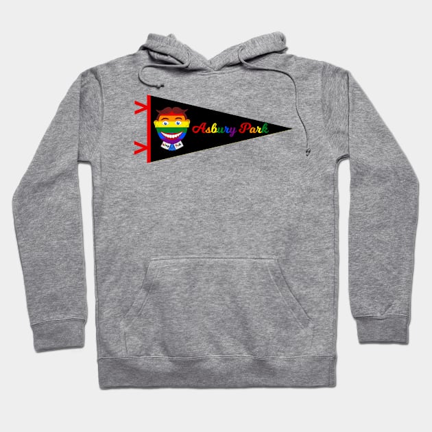 Vintage Asbury Park New Jersey Gay Pride Pennant Hoodie by fearcity